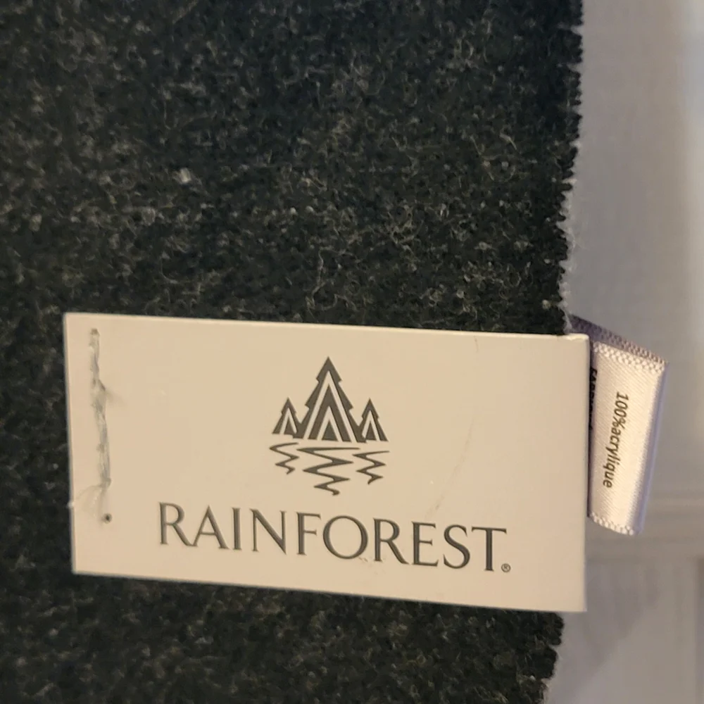 NWT Rainforest Black/Charcoal Mens Scarf Classic Minimalist Functional
